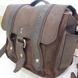 Handmade USA Crossbody Brown Leather Messenger Bag